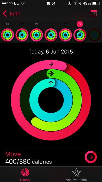 iPhone: Activity App - Day view